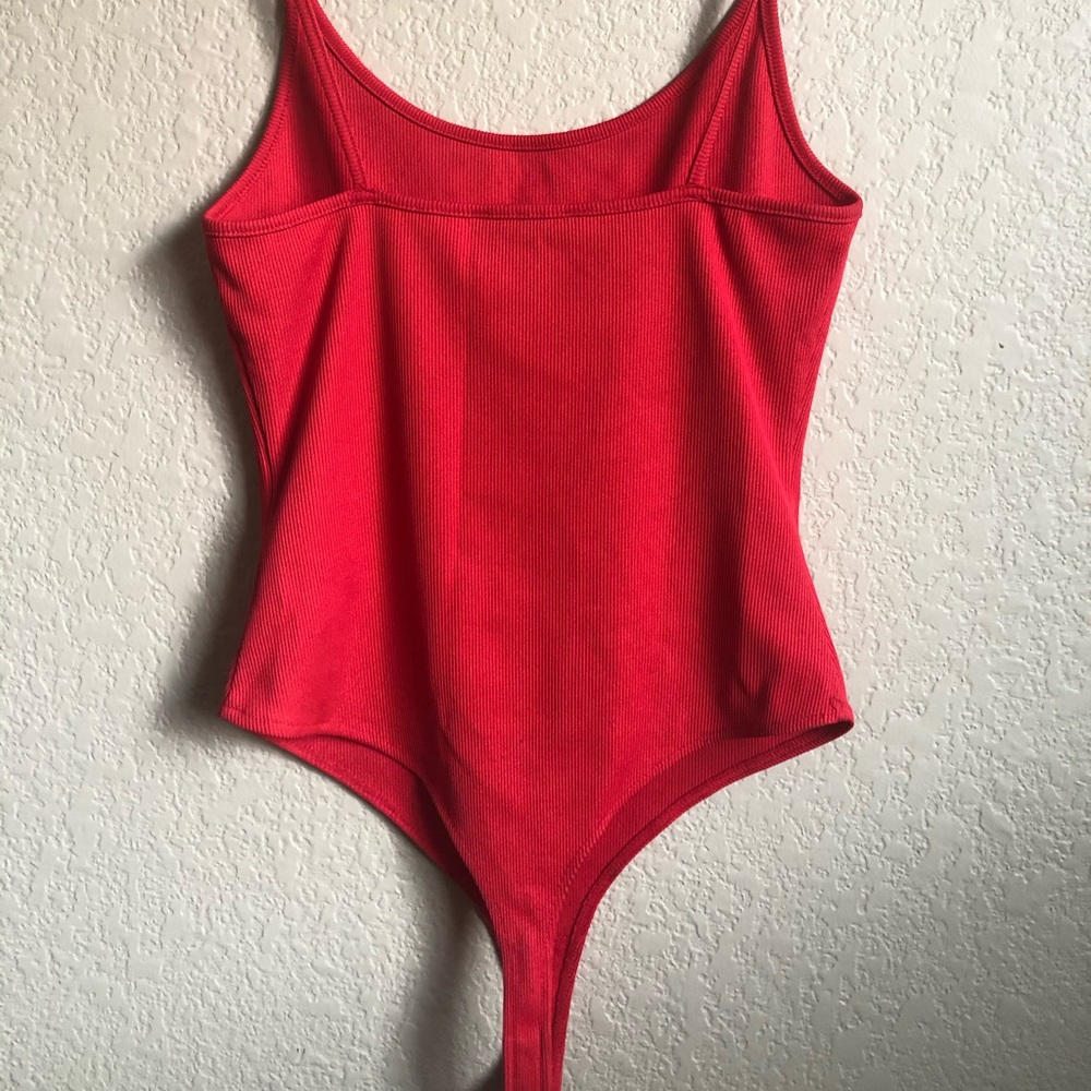 Red Ribbed Bodysuit - Picture 2 of 4